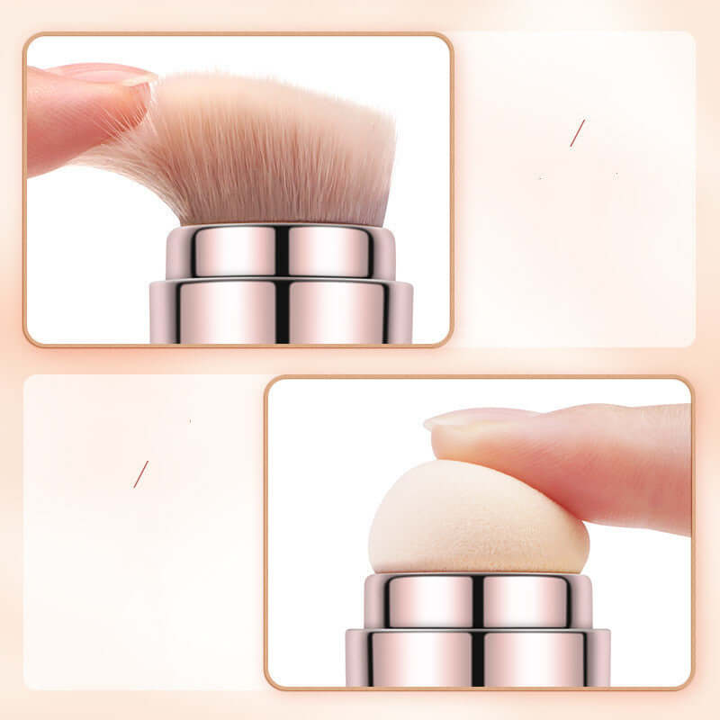 4 in 1 Retractable Makeup Brush Multifunction Foundation Eyebrow Shadow Eyeliner Blush Powder Brush