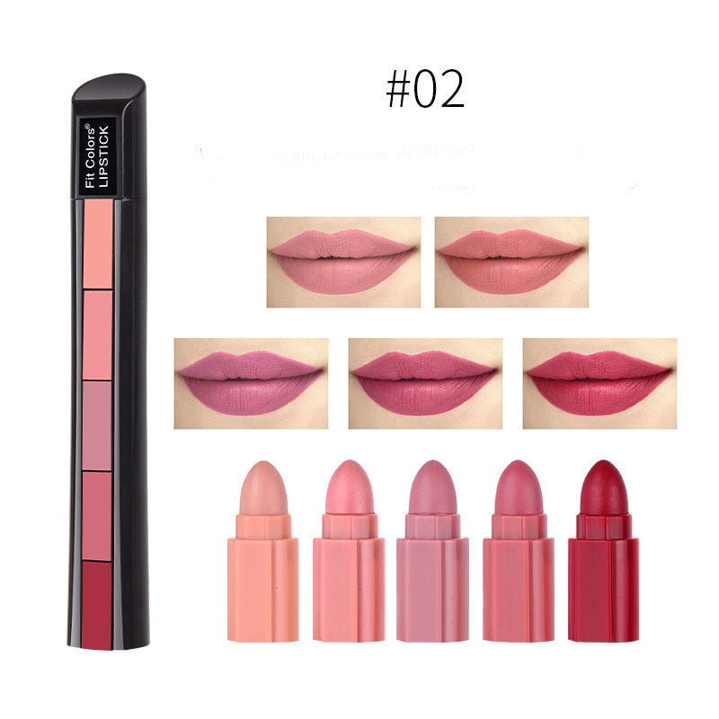 5 in 1 Velvet Matte Lipstick 5 Color Set | Pure Glow Studio